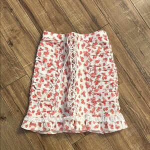 For Love and Lemons Floral Lace-Up Skirt